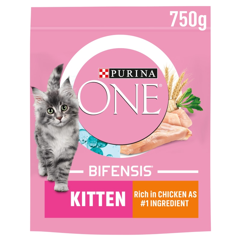 Purina ONE Purina One Whole Grains Chicken Kitten Dry Cat Food pet food packaging